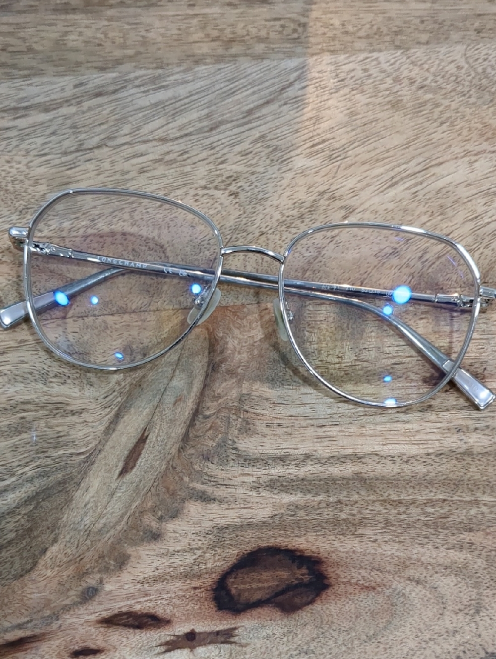 LONGCHAMP Prescription Glasses Gold Metal Round Aviator Glasses - Clear Lenses